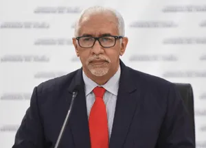 A bird sitting on a nest of eggs.