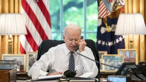 A bird sitting on a nest of eggs.