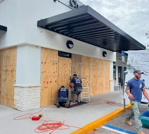 A bird sitting on a nest of eggs.