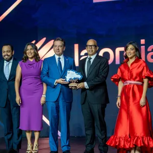 A bird sitting on a nest of eggs.