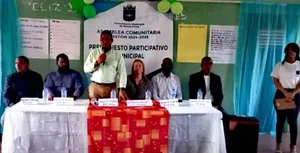 A bird sitting on a nest of eggs.